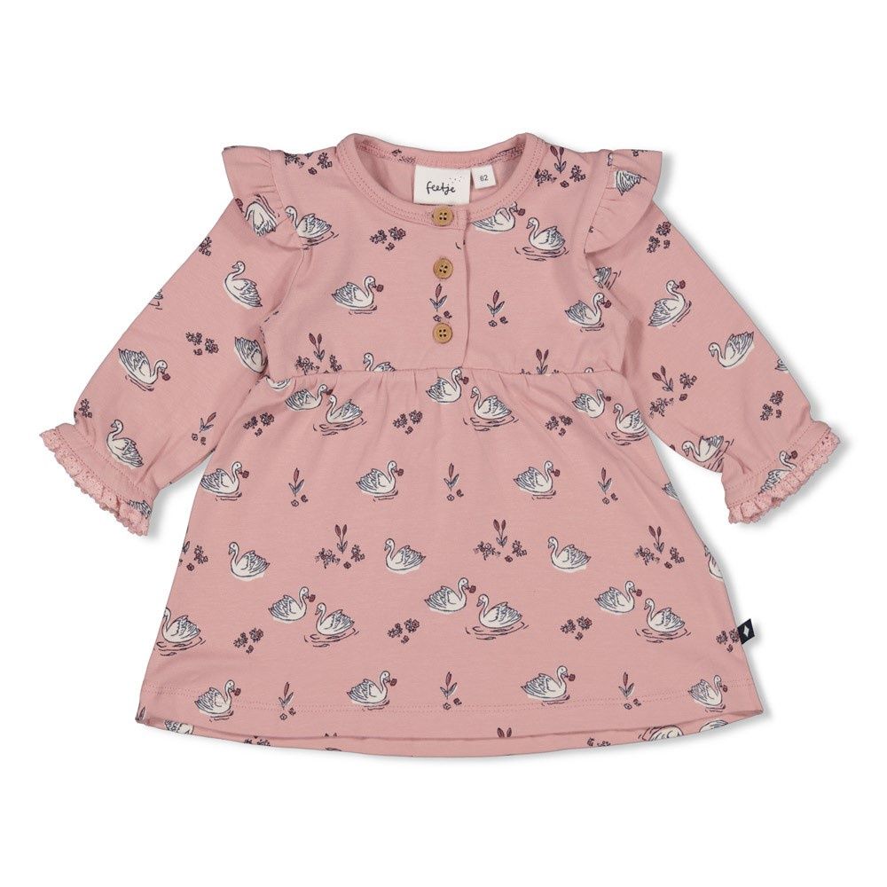 Feetje Jurk AOP - Swanlake Roze