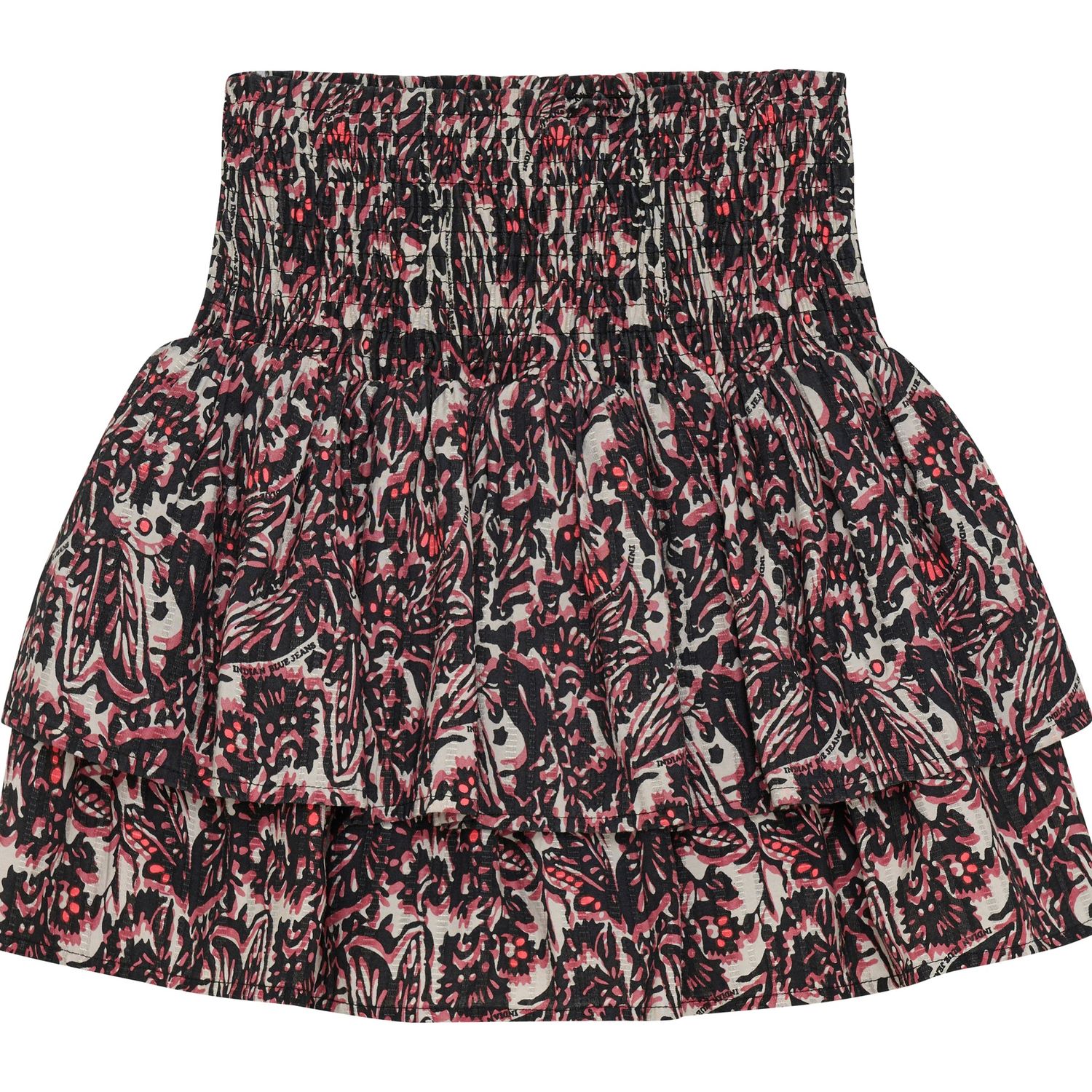 Indian Blue Jeans Skirt All Over Print  Black  970428