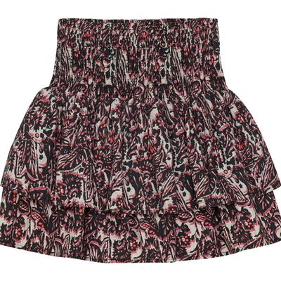 Indian Blue Jeans Skirt All Over Print  Black  970428