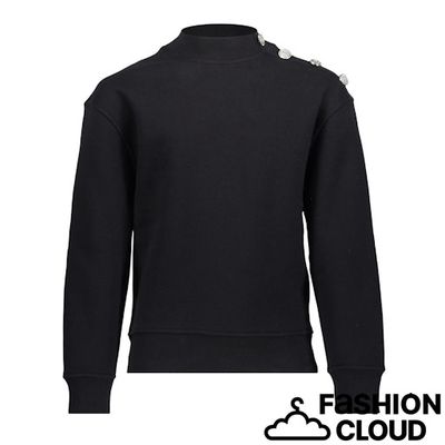 Geisha Sweater buttons at shoulder  000999 - black