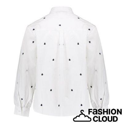 Geisha Blouse hearts  000000 - white/black