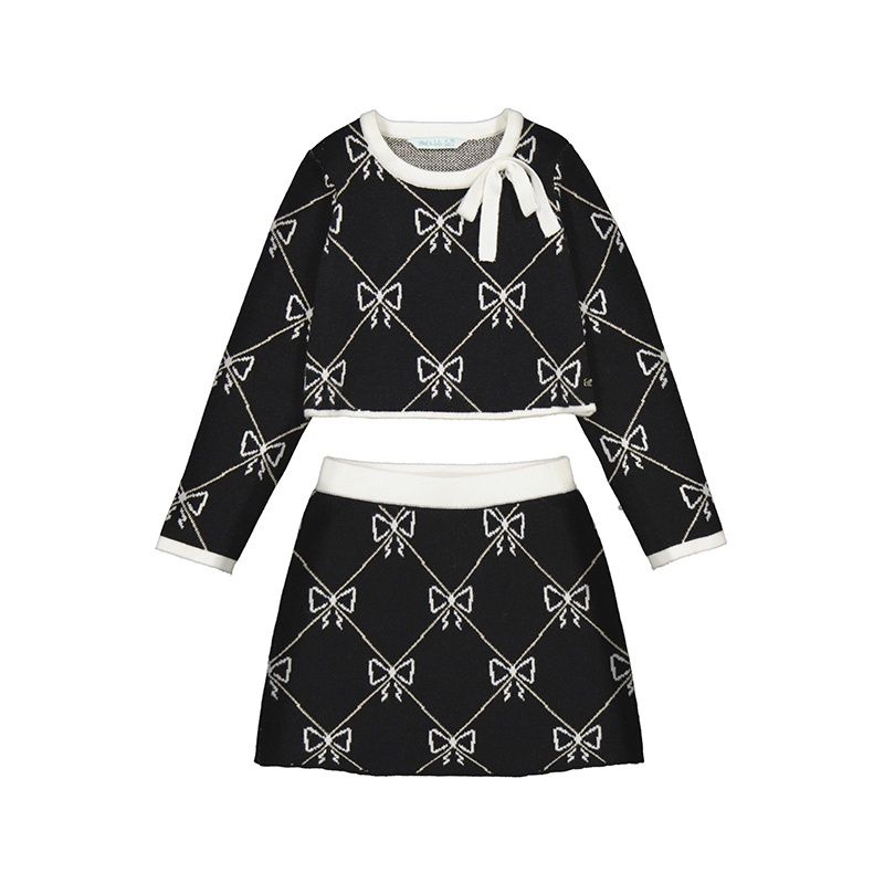 Abel &amp; Lula Tricot skirt set              Zwart