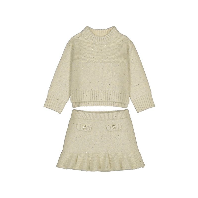 Abel &amp; Lula Knit skirt set                Beige
