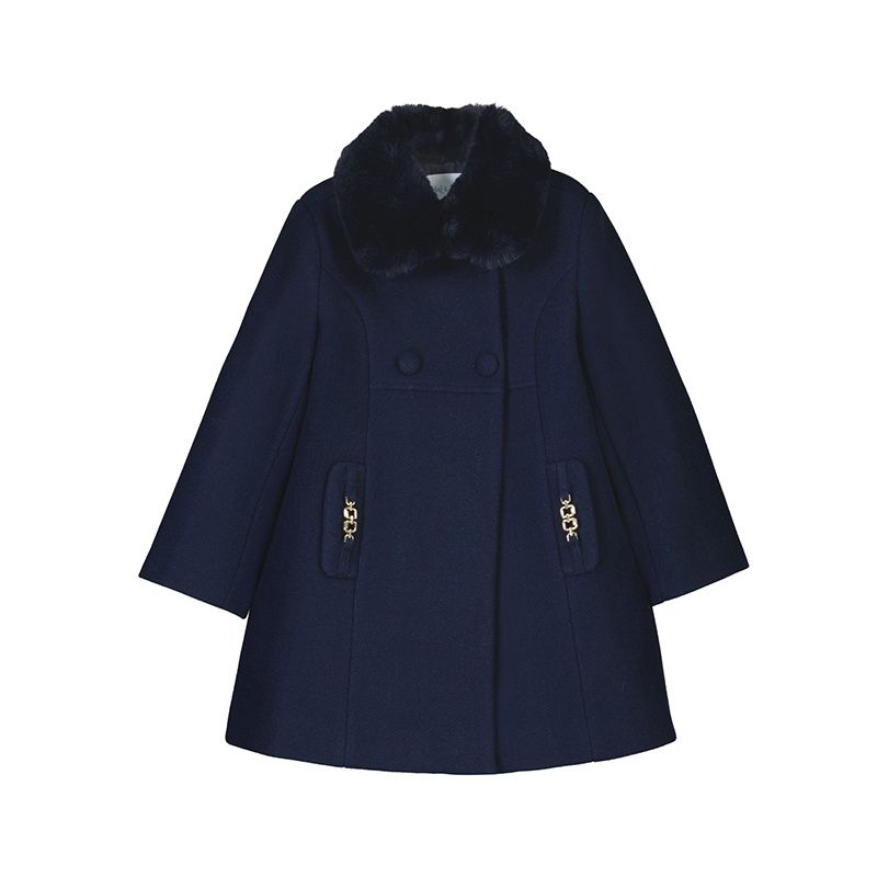 Abel &amp; Lula Woolen Coat                   Blauw