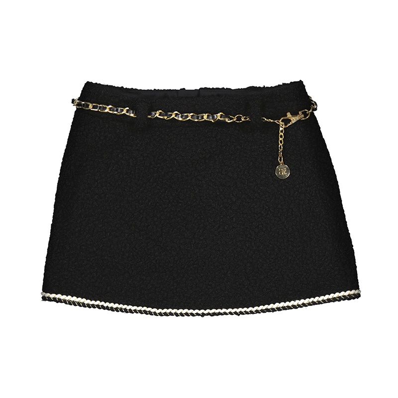 Abel &amp; Lula Lamb wool skirt with belt     Zwart