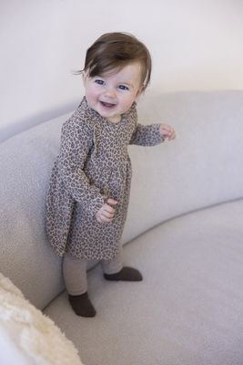 Feetje Jurk AOP - Better Together Taupe melange