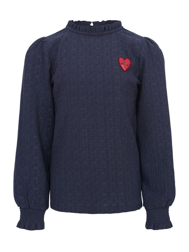 LOOXS Little Little crinckle top with ruffles Dark blue
