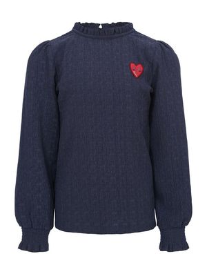 LOOXS Little Little crinckle top with ruffles Dark blue