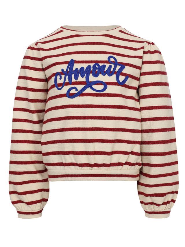 LOOXS Little Little lurex stripe sweater Deep red stripe