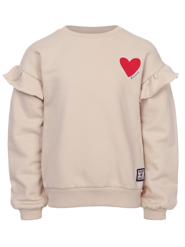LOOXS Little Little sweater with ruffles soft sand