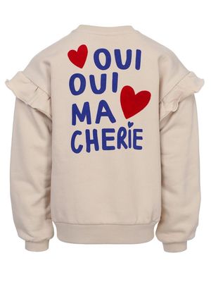 LOOXS Little Little sweater with ruffles soft sand