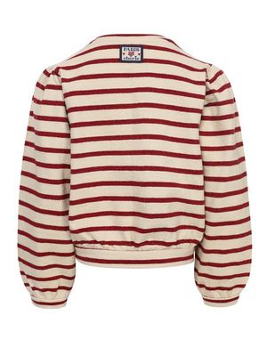 LOOXS Little Little lurex stripe sweater Deep red stripe