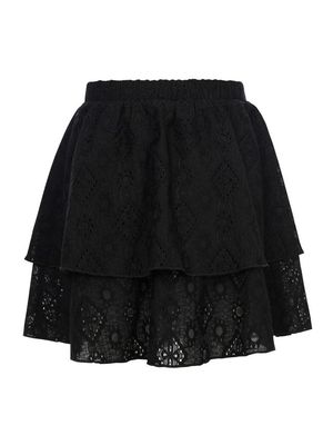 LOOXS Little Little fancy lace skirt Pebble black