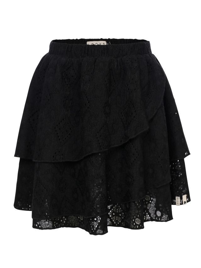 LOOXS Little Little fancy lace skirt Pebble black