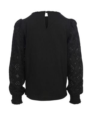 LOOXS Little Little fancy lace top Pebble black