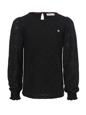 LOOXS Little Little fancy lace top Pebble black