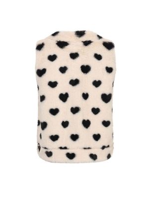 LOOXS Little Little heart fur gilet Dove white