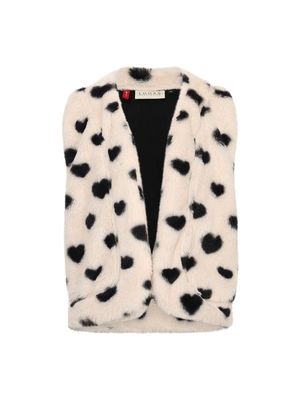 LOOXS Little Little heart fur gilet Dove white