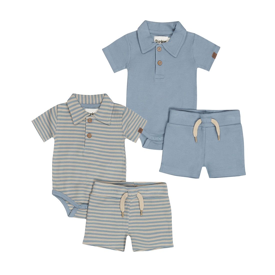 Dirkje 2 pc set, Body ss, Shorts, 2-pack Blauw N58555-31