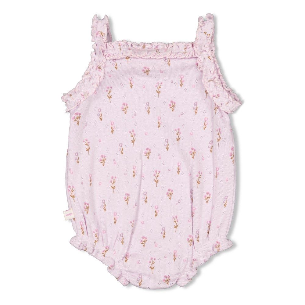 Feetje Romper pointelle rib AOP - Flower Ranch Lila