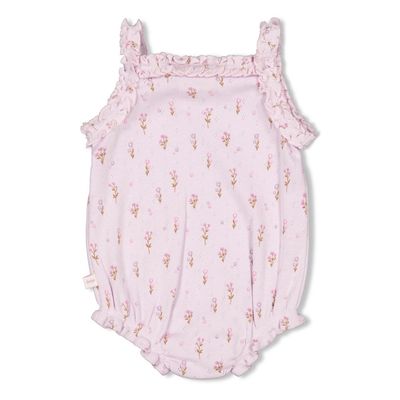 Feetje Romper pointelle rib AOP - Flower Ranch Lila