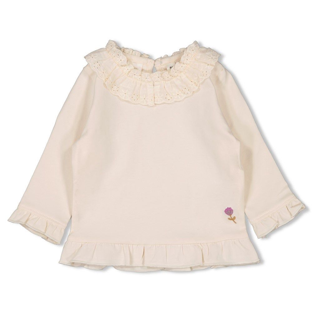 Feetje Longsleeve met kraag - Flower Ranch Offwhite
