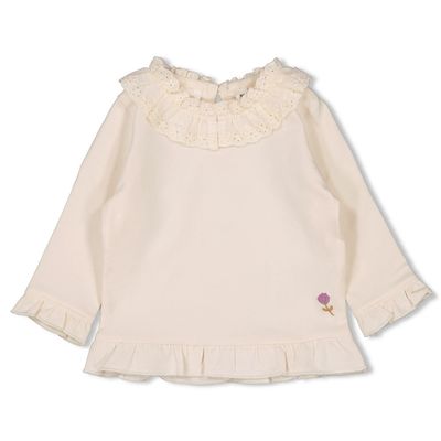 Feetje Longsleeve met kraag - Flower Ranch Offwhite