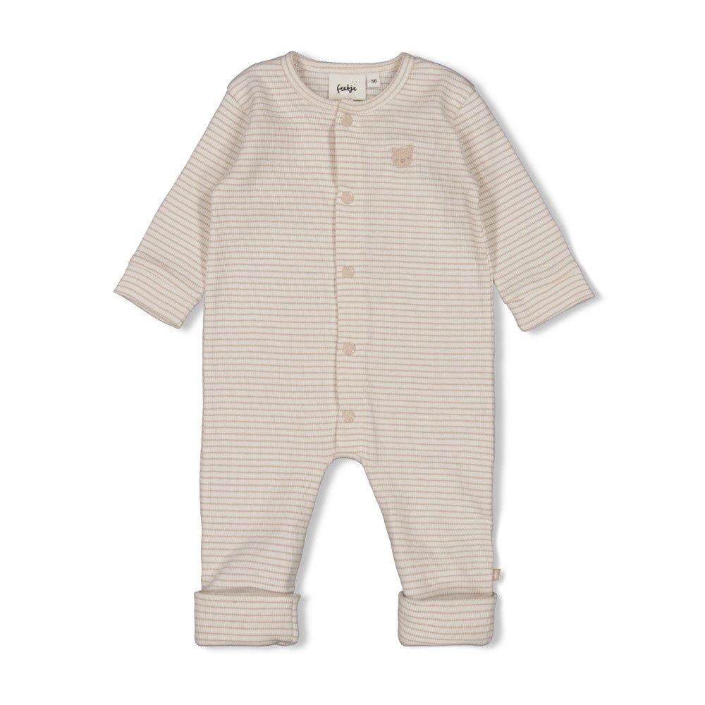 Feetje Pak omslagvoet rib met streep - Honey Bear Zand