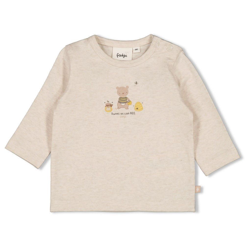 Feetje Longsleeve - Honey Bear Offwhite melange