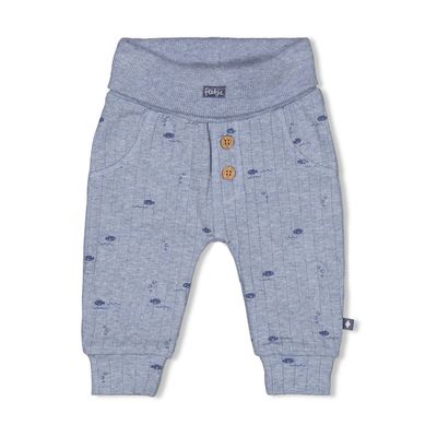 Feetje Broek rib AOP - Blue Ocean Blauw melange