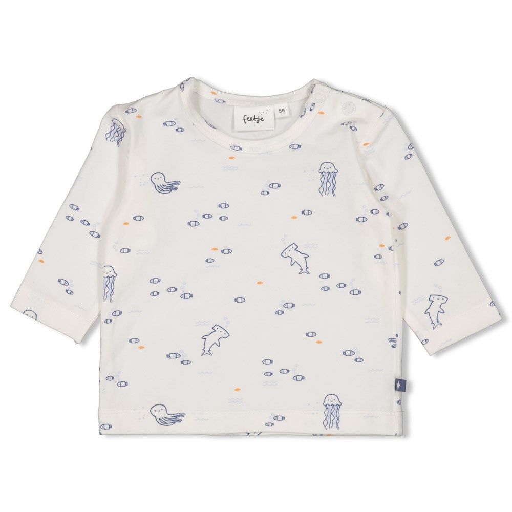 Feetje Longsleeve AOP - Blue Ocean Offwhite