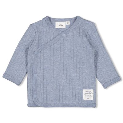 Feetje Overslagshirt rib - Blue Ocean Blauw melange