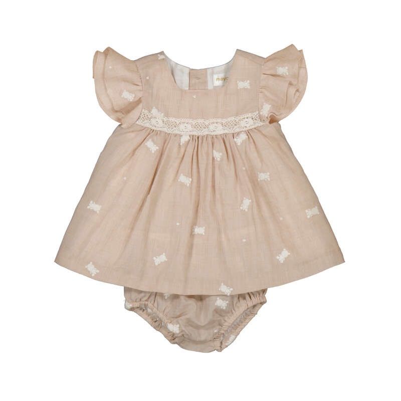 Mayoral Embroidered dress             Wheat      1802