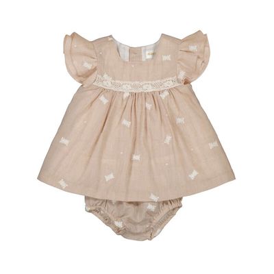 Mayoral Embroidered dress             Wheat      1802