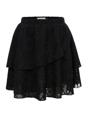 LOOXS Little Little fancy lace skirt Pebble black