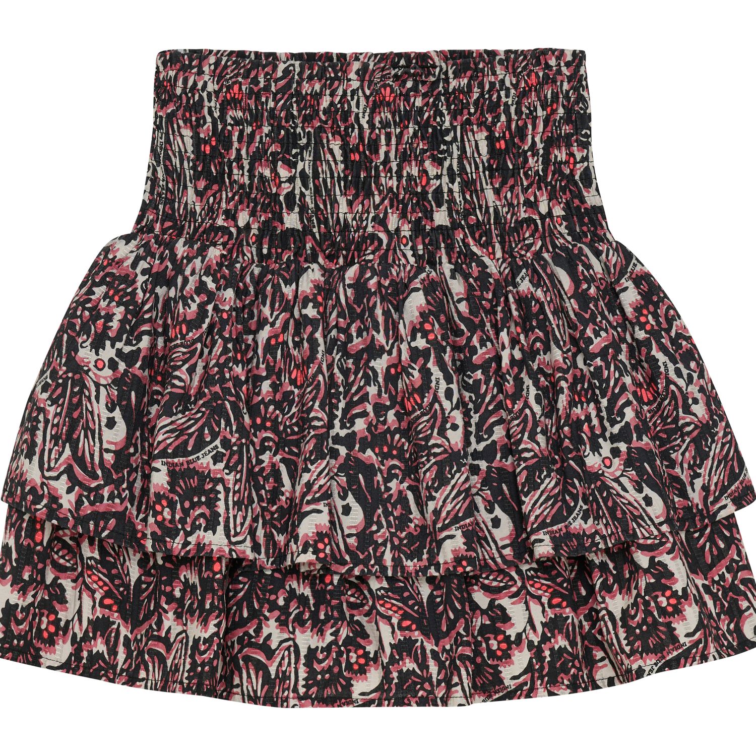 Indian Blue Jeans Skirt All Over Print  Black  970428