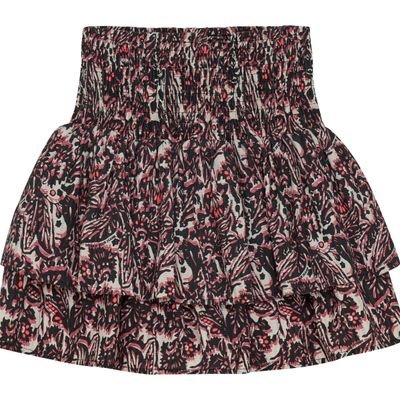 Indian Blue Jeans Skirt All Over Print  Black  970428