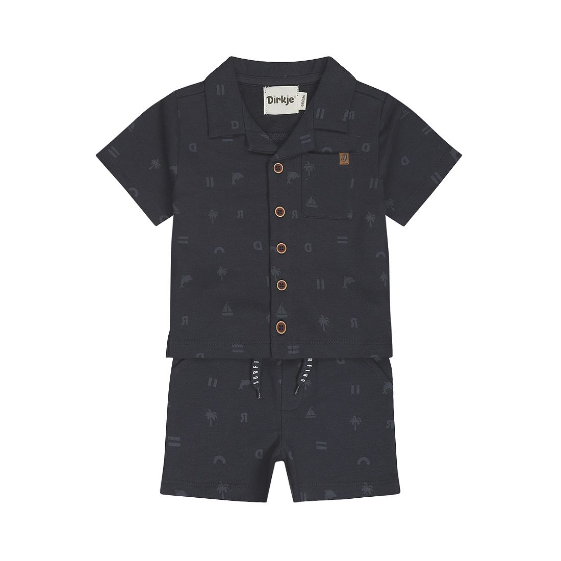 Dirkje 2 pc set, Shirt ss, Jogging shorts Blauw N58674-35
