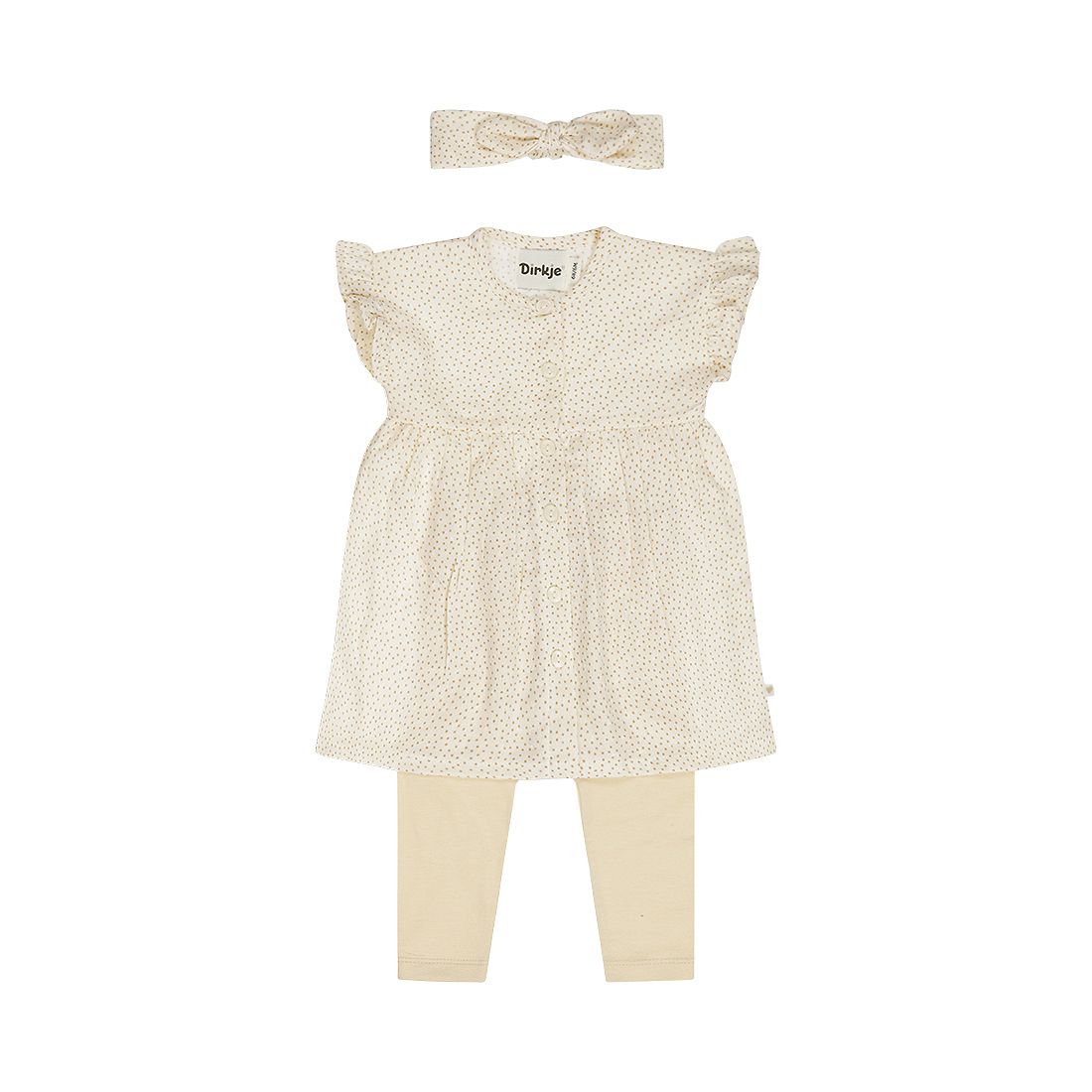 Dirkje 3 pc set, Dress ss, Leggings, Headband Wit N58342-35