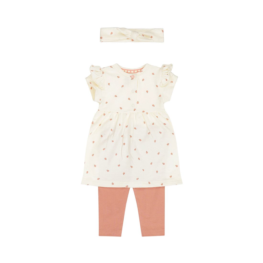 Dirkje 3 pc set, Dress ss, Leggings, Headband Wit N58462-35