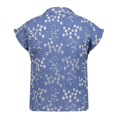 Geisha Blouse broderie  63270K-20 000718 - ecru/chambray
