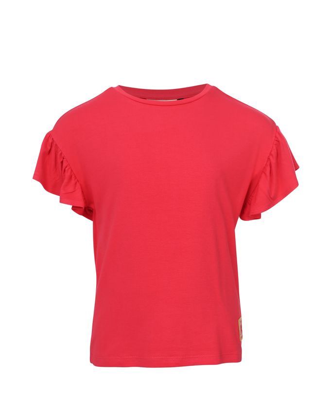 Looxs Little Little T-shirt SS ruffles poppy red 2611-7420-770