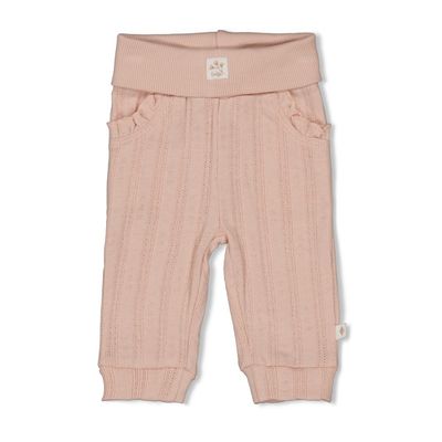 Feetje Broek pointelle rib - Delicate Flower l.Roze