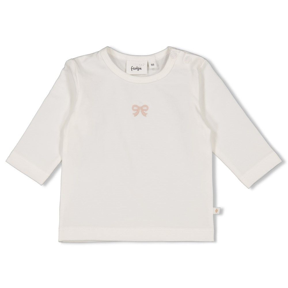 Feetje Longsleeve embroidery strik - The Knits Offwhite