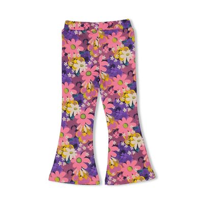 Jubel Flared broek AOP - Rolling into Spring Roze