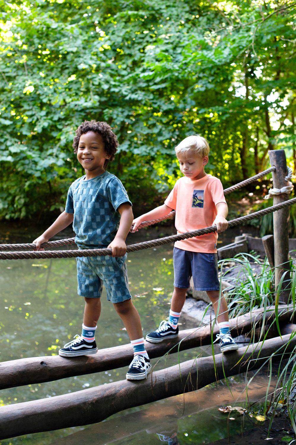 Sturdy T-shirt ruit badstof - Lagoon Legends Petrol