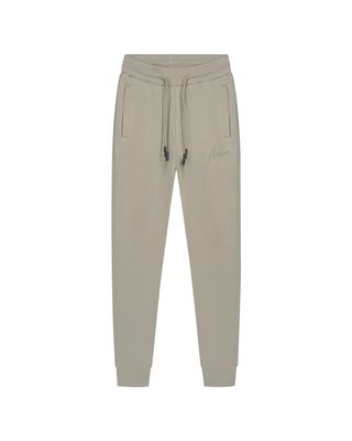 Malelions Junior Striped Signature Sweatpants Olive Green