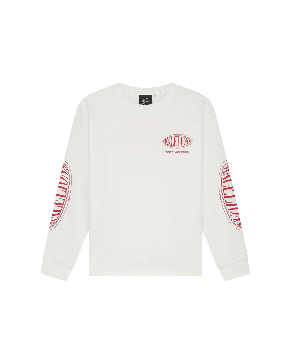 Malelions Junior Relaxed Lifestyle Longsleeve T-Shirt Off-White/Red