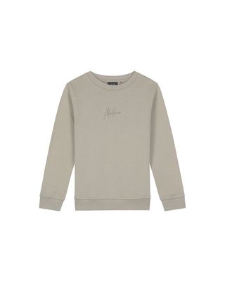 Malelions Junior Striped Signature Sweater Olive Green