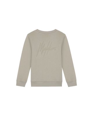 Malelions Junior Striped Signature Sweater Olive Green